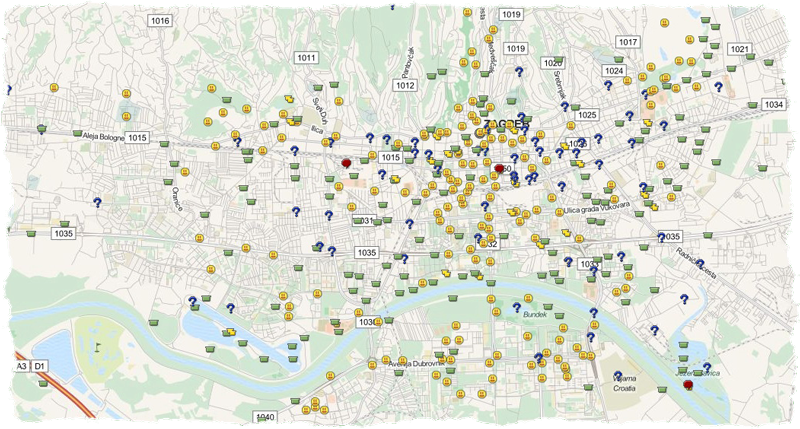 Geocachevi po Zagrebu